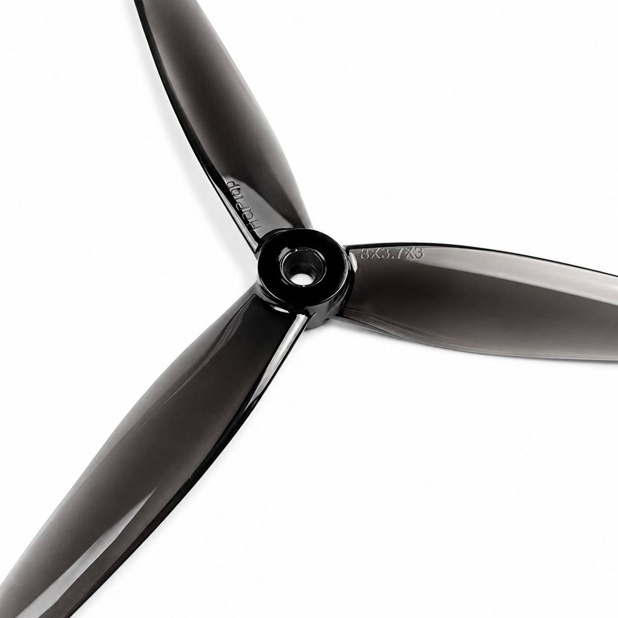 HQProp 8X3.7X3 Grey(1CW+1CCW)-Poly Carbonate Triblade Propeller