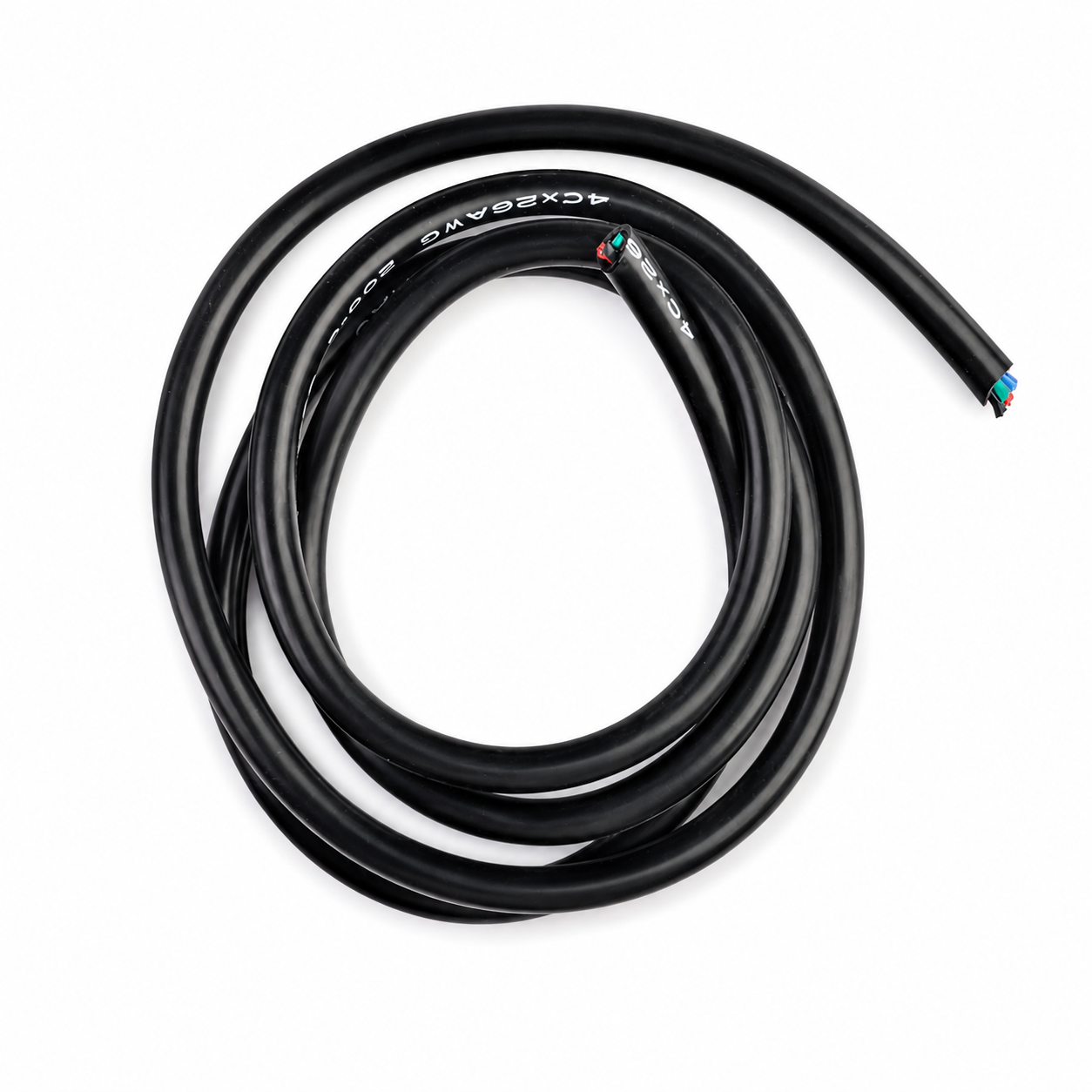 4C × 26AWG Black Coated Silicon Wire - 1m