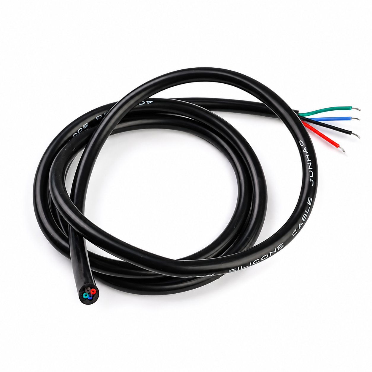 4C × 26AWG Black Coated Silicon Wire - 1m