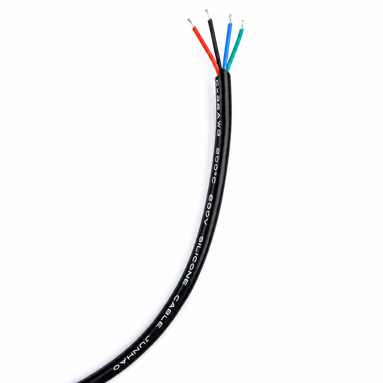 4C × 24AWG 200°C Black Coated Silicon Wire