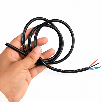 4C × 26AWG Black Coated Silicon Wire - 1m