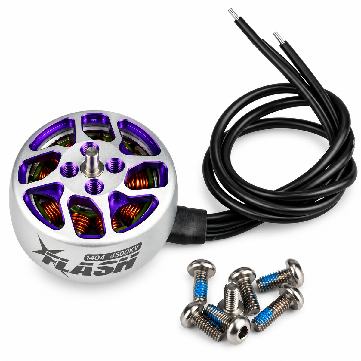 FlyFishRC Flash 1404 4500KV 4S FPV Motor - Grey & Purple