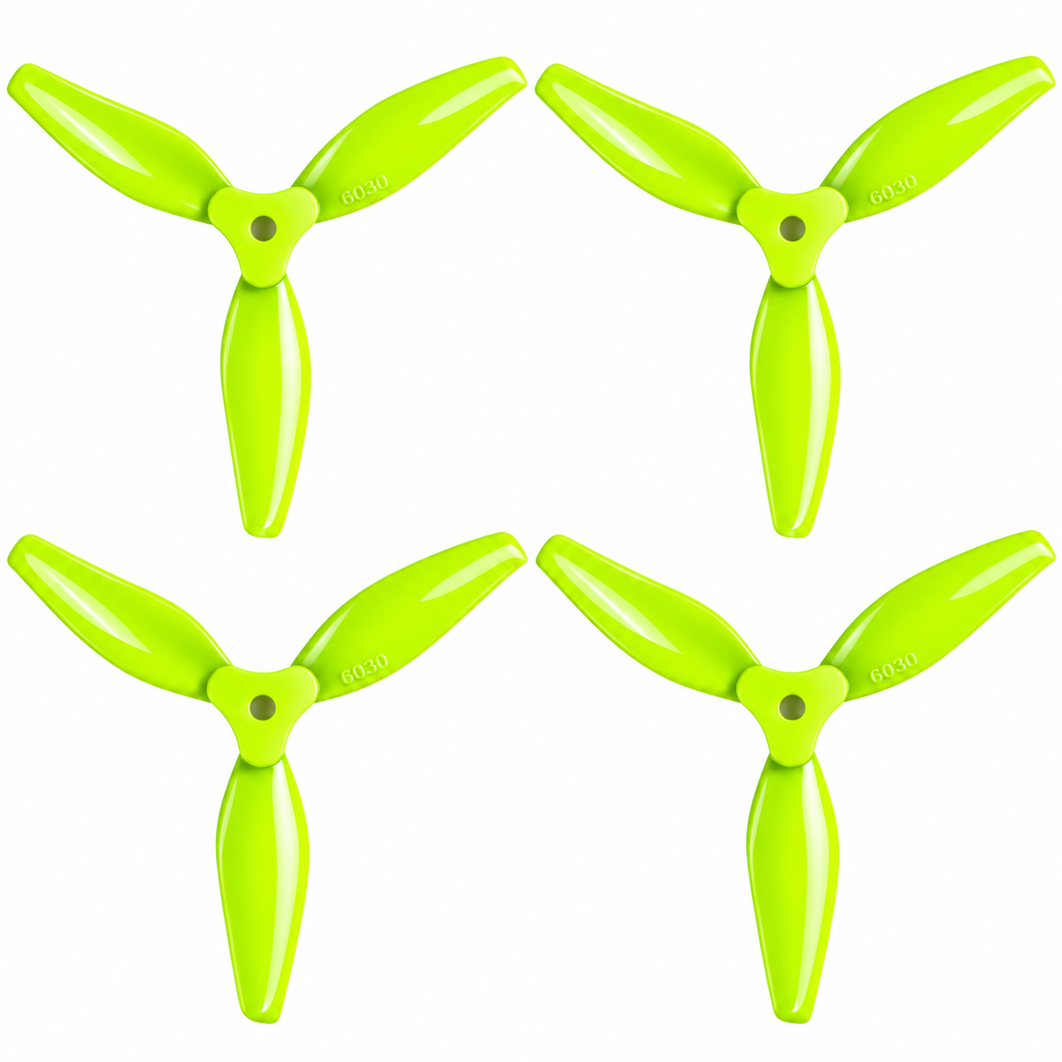 Gemfan F6030 Floppy Proppy PC 3-Blade Freestyle Propeller for 6 Inch FPV Drone (2CW + 2CCW) - Yellow