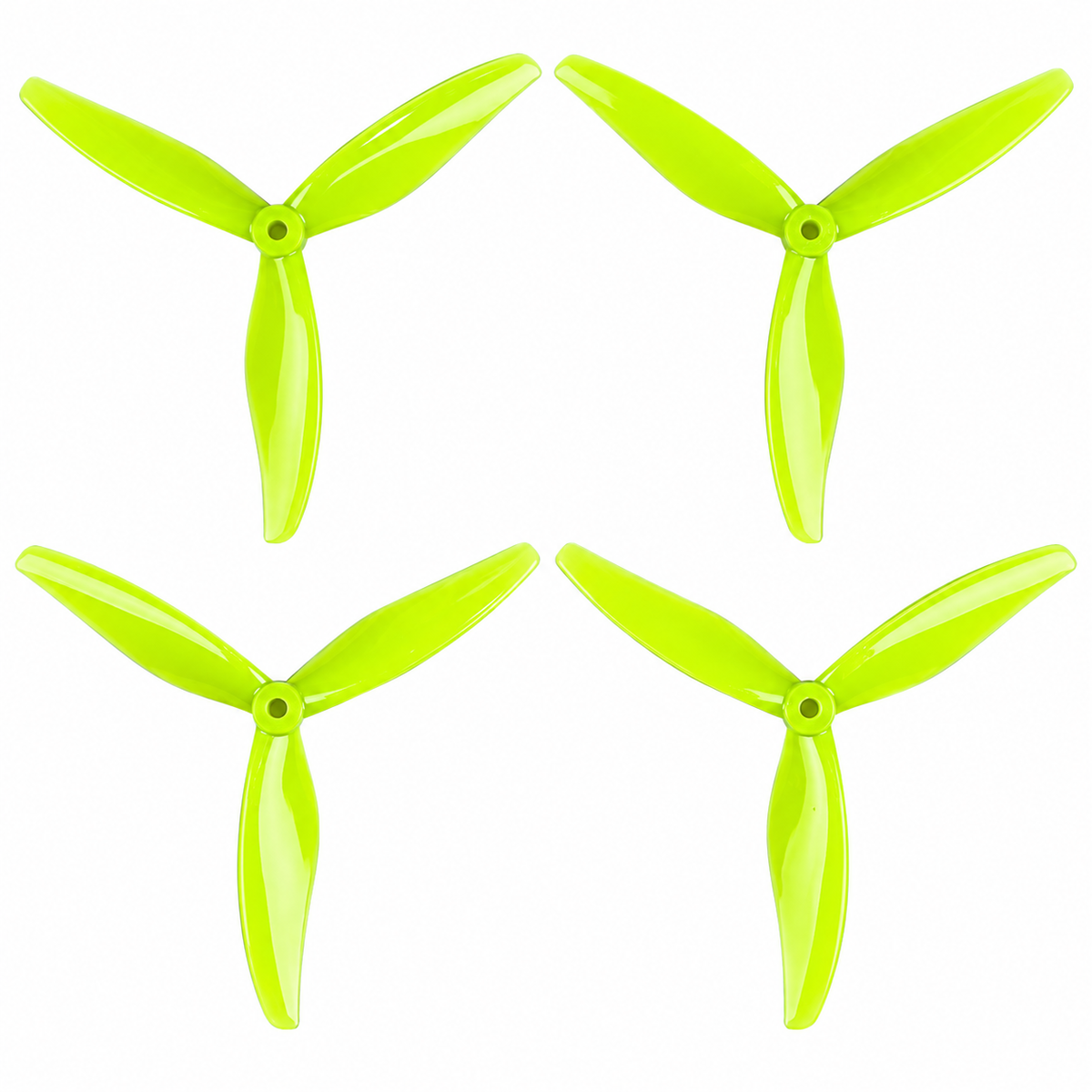 Gemfan 7043 Hurricane PC 3-Blade Propeller for 7 Inch FPV Drone (2CW + 2CCW) - Neon Yellow