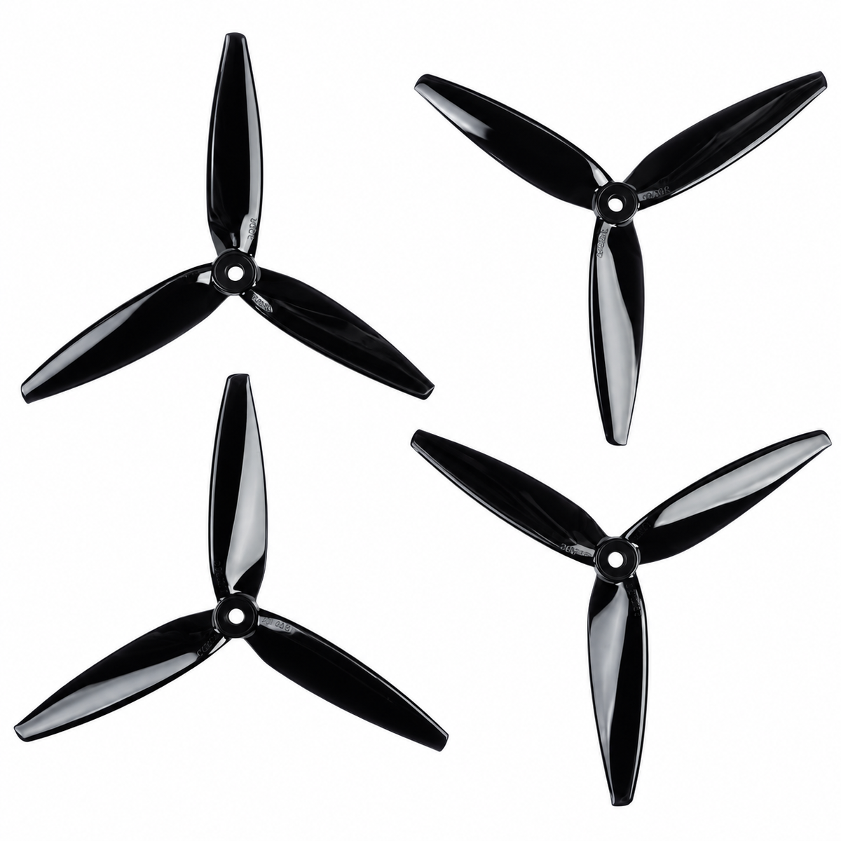 Gemfan 7040 Flash PC 3 Blade Propellers 2CW + 2CCW – Black