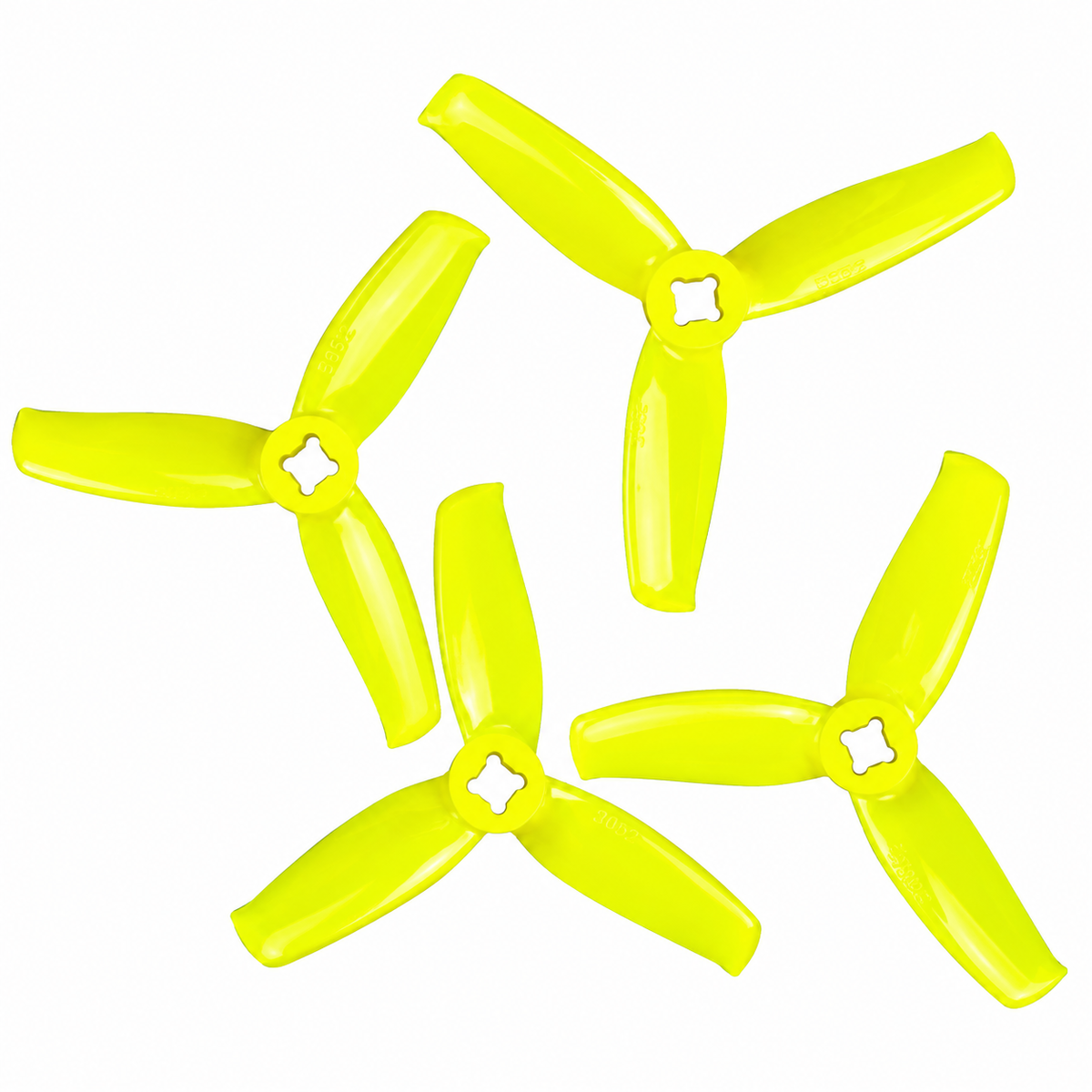 3052 Tri Blade Flash Propellers 2CW+2CCW - (2 Pairs) - Lemon Yellow