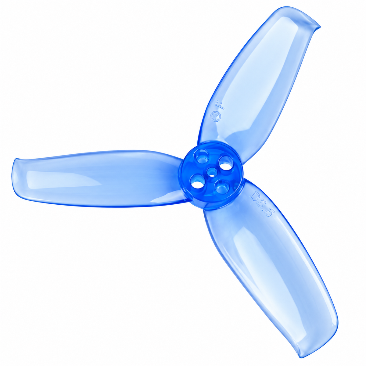 Gemfan 2540 Flash PC 3-Blade 1.5mm Freestyle Propeller for 2.5 Inch FPV Drone (4CW + 4CCW) - Clear Blue