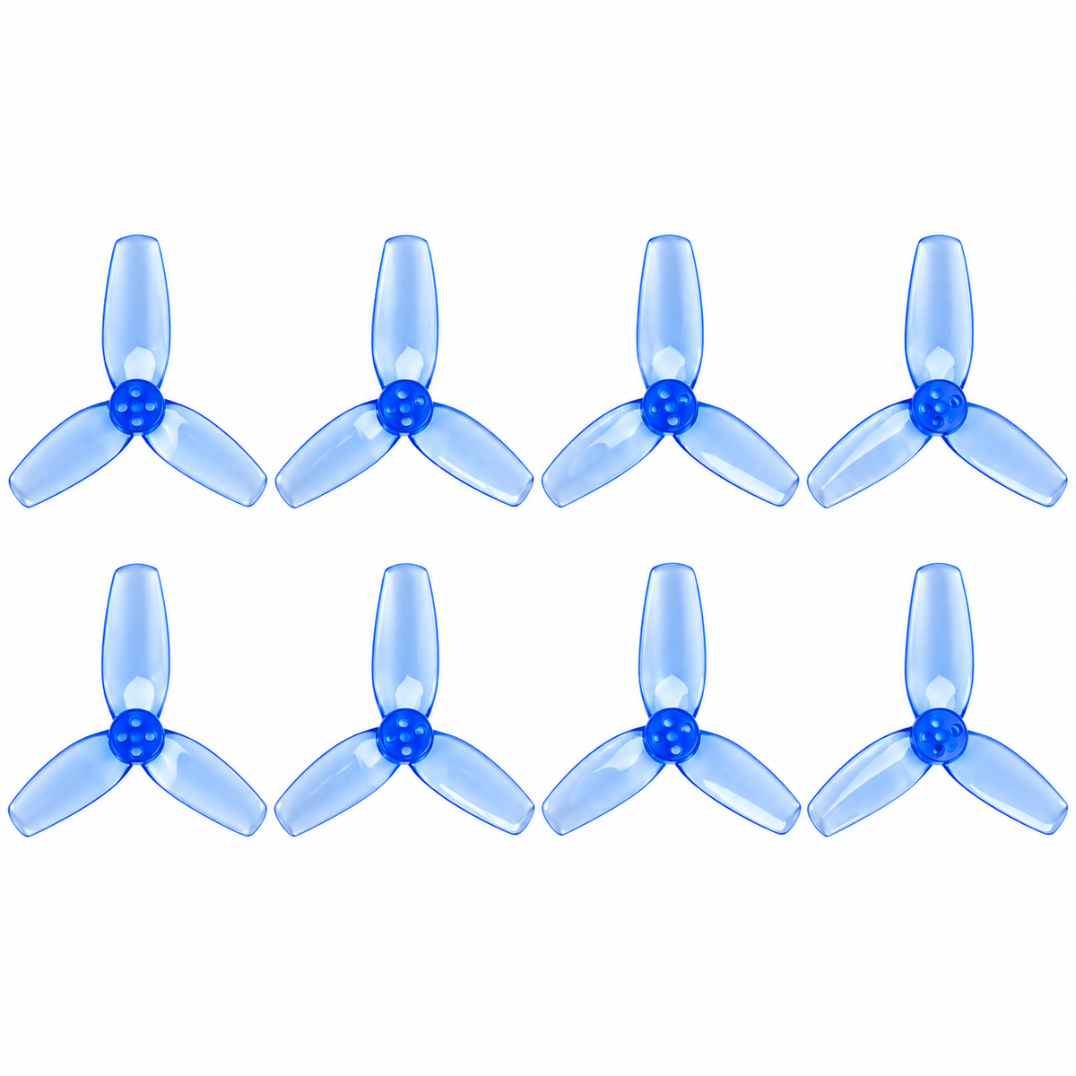 Gemfan 2540 Flash PC 3-Blade 1.5mm Freestyle Propeller for 2.5 Inch FPV Drone (4CW + 4CCW) - Clear Blue