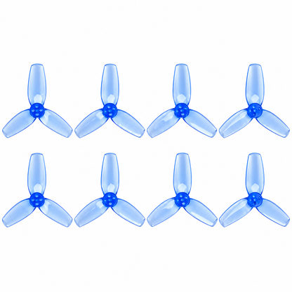 Gemfan 2540 Flash PC 3-Blade 1.5mm Freestyle Propeller for 2.5 Inch FPV Drone (4CW + 4CCW) - Clear Blue