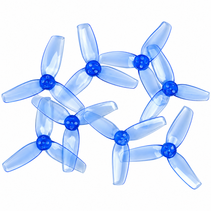 Gemfan 2540 Flash PC 3-Blade 1.5mm Freestyle Propeller for 2.5 Inch FPV Drone (4CW + 4CCW) - Clear Blue