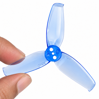 Gemfan 2540 Flash PC 3-Blade 1.5mm Freestyle Propeller for 2.5 Inch FPV Drone (4CW + 4CCW) - Clear Blue