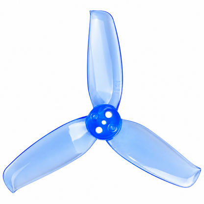 Gemfan 2540 Flash PC 3-Blade 1.5mm Freestyle Propeller for 2.5 Inch FPV Drone (4CW + 4CCW) - Clear Blue
