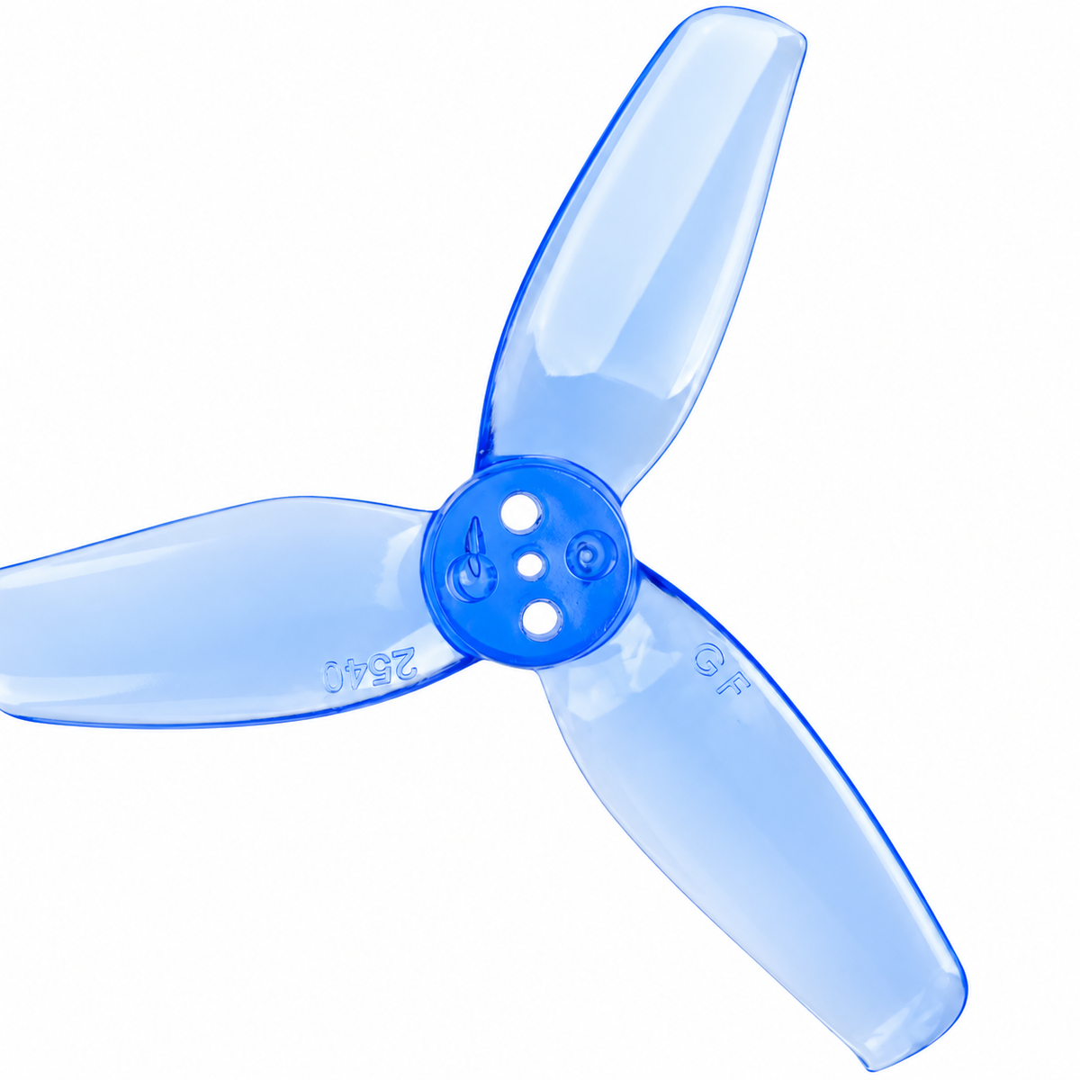 Gemfan 2540 Flash PC 3-Blade 1.5mm Freestyle Propeller for 2.5 Inch FPV Drone (4CW + 4CCW) - Clear Blue