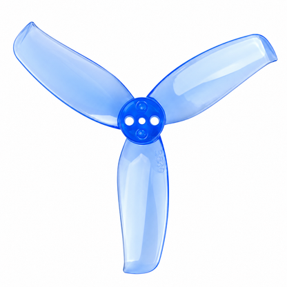 Gemfan 2540 Flash PC 3-Blade 1.5mm Freestyle Propeller for 2.5 Inch FPV Drone (4CW + 4CCW) - Clear Blue