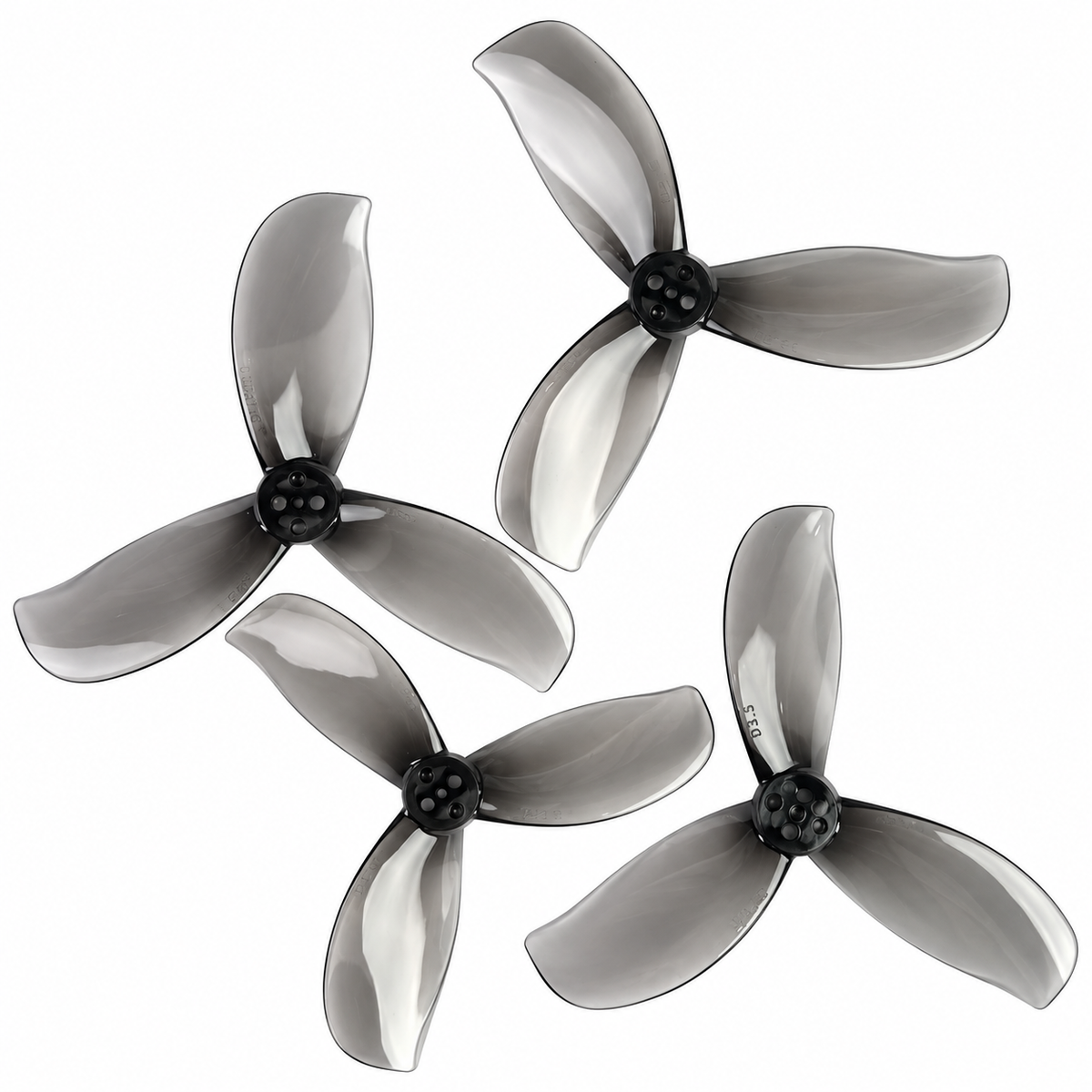 Gemfan D3.5 Ducted PC 3-Blade 1.5mm Cinewhoop Propeller for 3.5 Inch FPV Drone (2CW + 2CCW) - Clear Gray