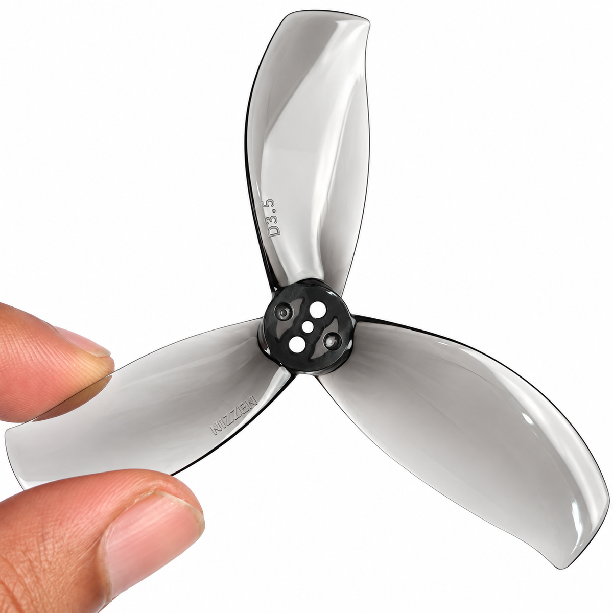 Gemfan D3.5 Ducted PC 3-Blade 1.5mm Cinewhoop Propeller for 3.5 Inch FPV Drone (2CW + 2CCW) - Clear Gray