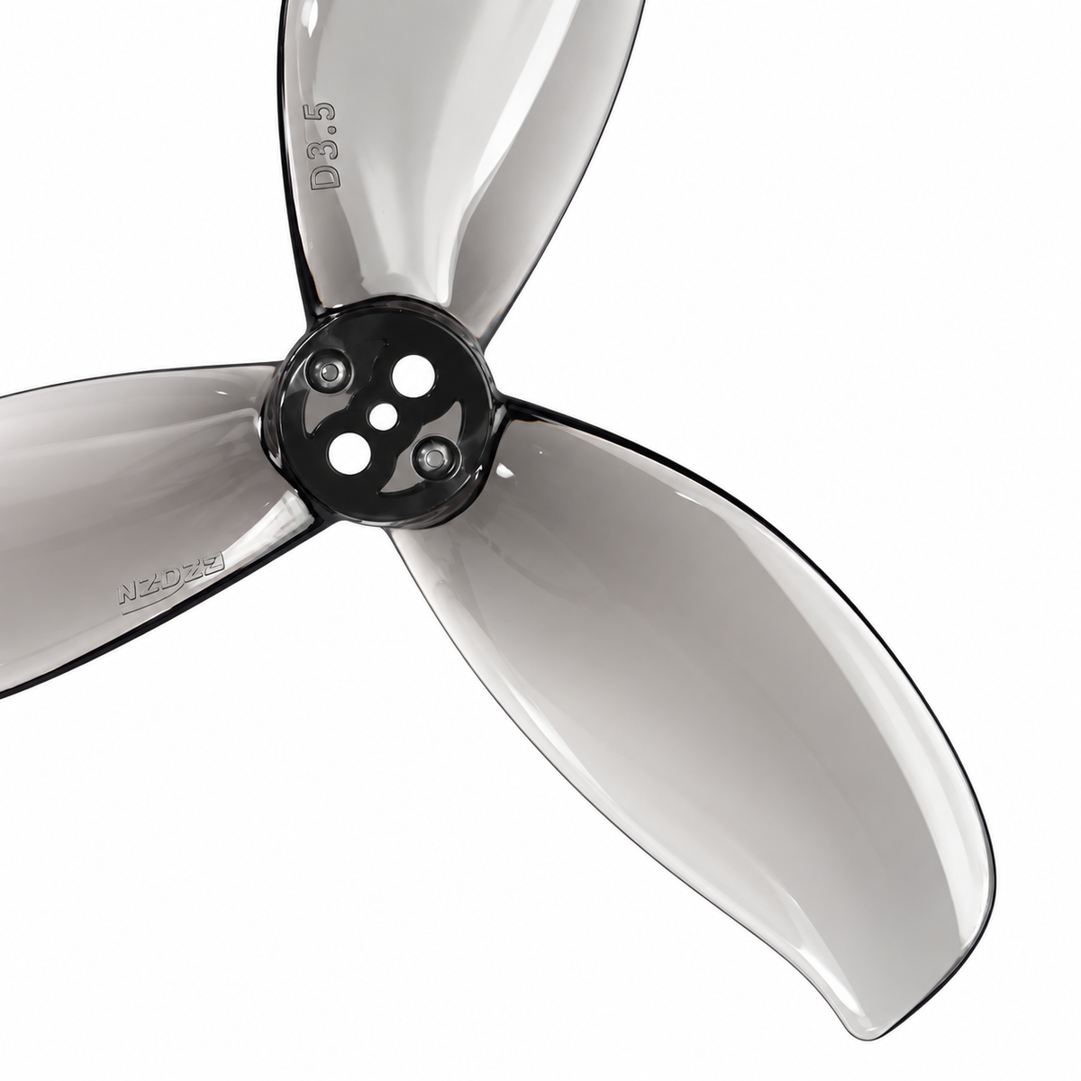 Gemfan D3.5 Ducted PC 3-Blade 1.5mm Cinewhoop Propeller for 3.5 Inch FPV Drone (2CW + 2CCW) - Clear Gray