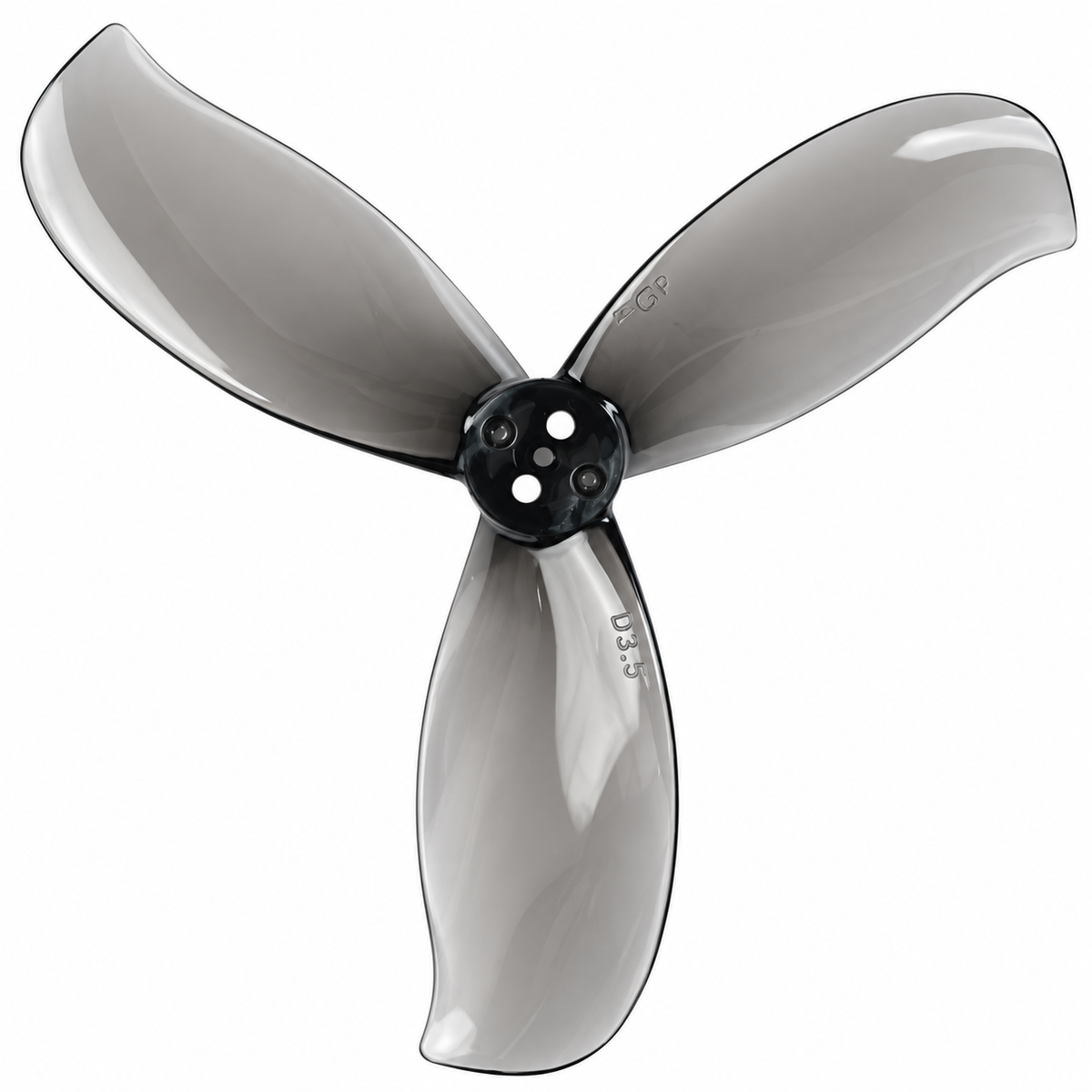 Gemfan D3.5 Ducted PC 3-Blade 1.5mm Cinewhoop Propeller for 3.5 Inch FPV Drone (2CW + 2CCW) - Clear Gray