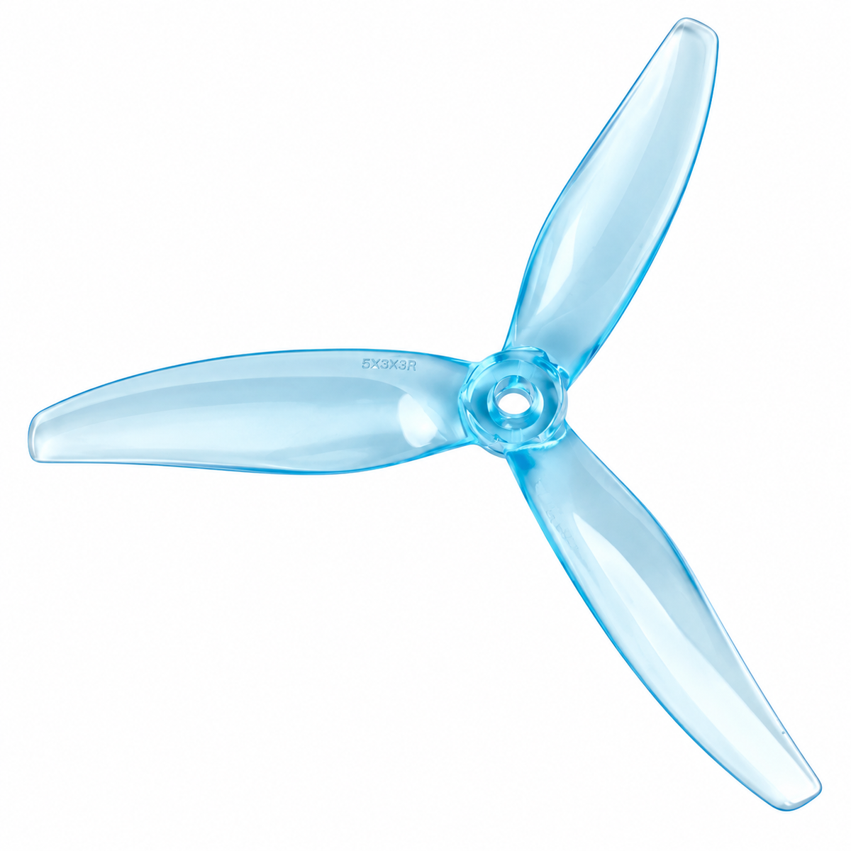 Gemfan 5128.0 FURY PC 3-Blade Freestyle Propeller for 5 Inch FPV Drone (2CW + 2CCW) - Clear blue