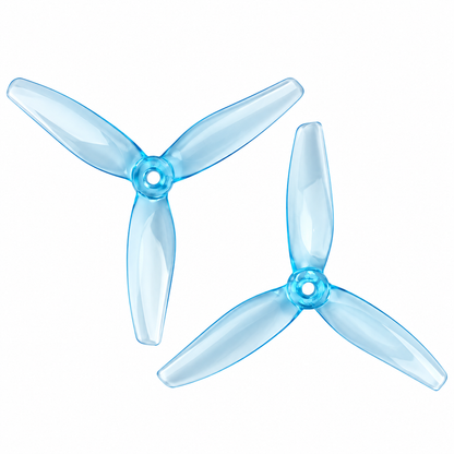 Gemfan 5128.0 FURY PC 3-Blade Freestyle Propeller for 5 Inch FPV Drone (2CW + 2CCW) - Clear blue