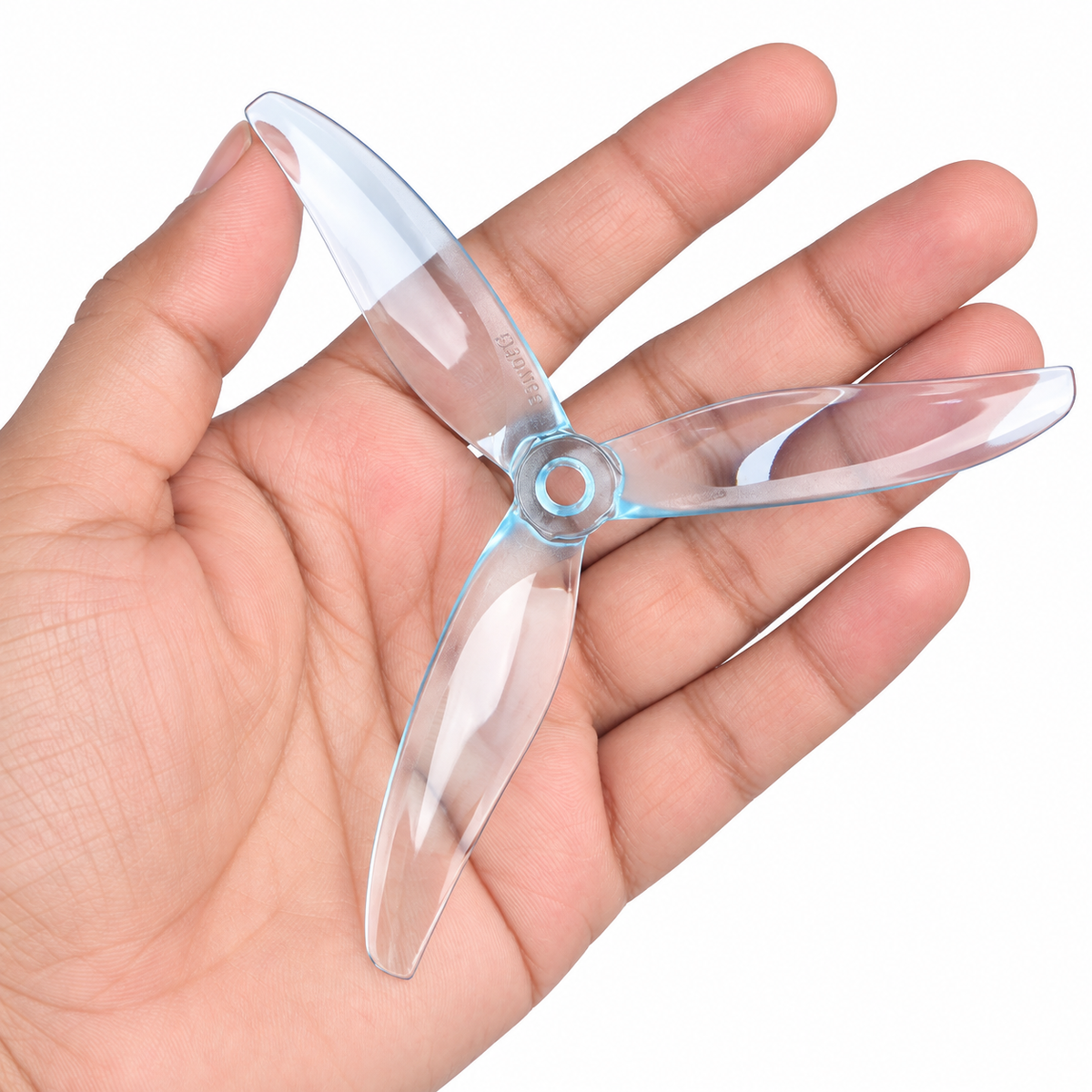 Gemfan 5128.0 FURY PC 3-Blade Freestyle Propeller for 5 Inch FPV Drone (2CW + 2CCW) - Clear blue