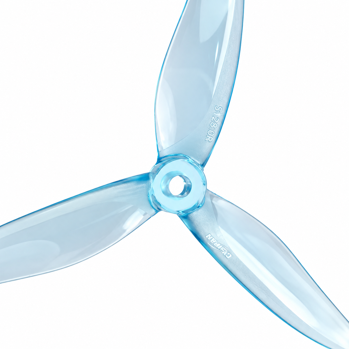 Gemfan 5128.0 FURY PC 3-Blade Freestyle Propeller for 5 Inch FPV Drone (2CW + 2CCW) - Clear blue