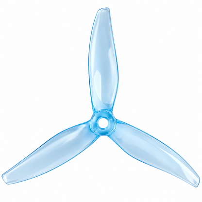 Gemfan 5128.0 FURY PC 3-Blade Freestyle Propeller for 5 Inch FPV Drone (2CW + 2CCW) - Clear blue