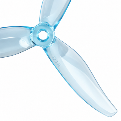 Gemfan 5128.0 FURY PC 3-Blade Freestyle Propeller for 5 Inch FPV Drone (2CW + 2CCW) - Clear blue