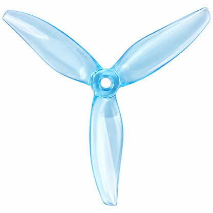 Gemfan 5128.0 FURY PC 3-Blade Freestyle Propeller for 5 Inch FPV Drone (2CW + 2CCW) - Clear blue