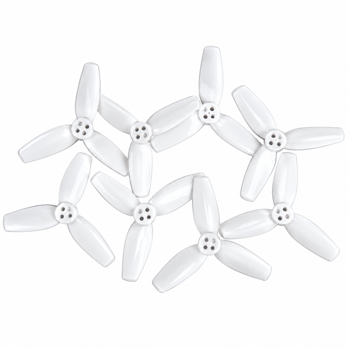 Gemfan 2540 Flash PC 3-Blade 1.5mm Freestyle Propeller for 2.5 Inch FPV Drone (4CW + 4CCW) - White