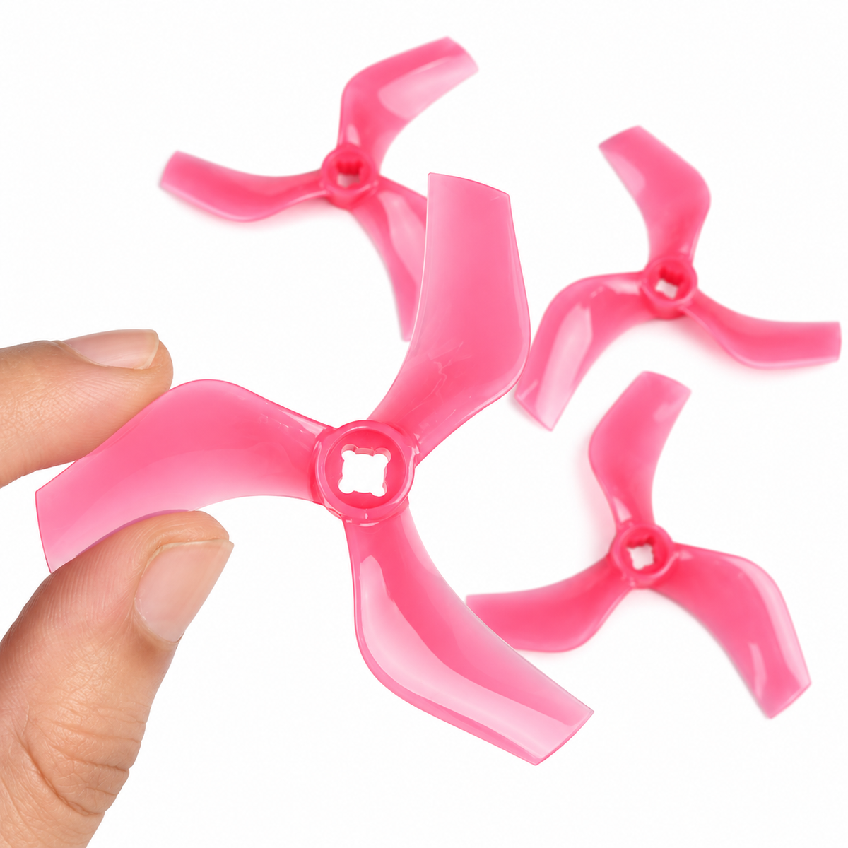 Gemfan D75 Ducted PC 3-Blade 1.5mm & M5 Cinewhoop Propeller for 3 Inch FPV Drone (2CW + 2CCW) - Pink