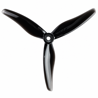 Gemfan 51433 Hurricane PC 3-Blade Freestyle Propeller for 5 Inch FPV Drone (2CW + 2CCW) - Clear Black