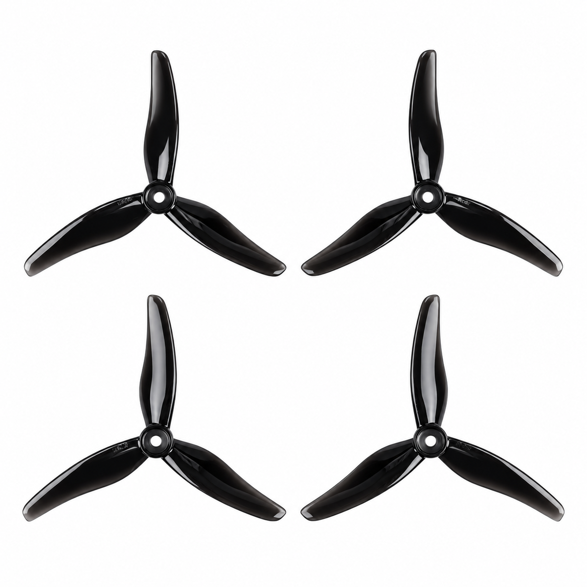 Gemfan 51433 Hurricane PC 3-Blade Freestyle Propeller for 5 Inch FPV Drone (2CW + 2CCW) - Clear Black