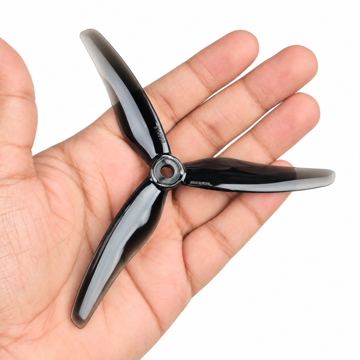 Gemfan 51433 Hurricane PC 3-Blade Freestyle Propeller for 5 Inch FPV Drone (2CW + 2CCW) - Clear Black