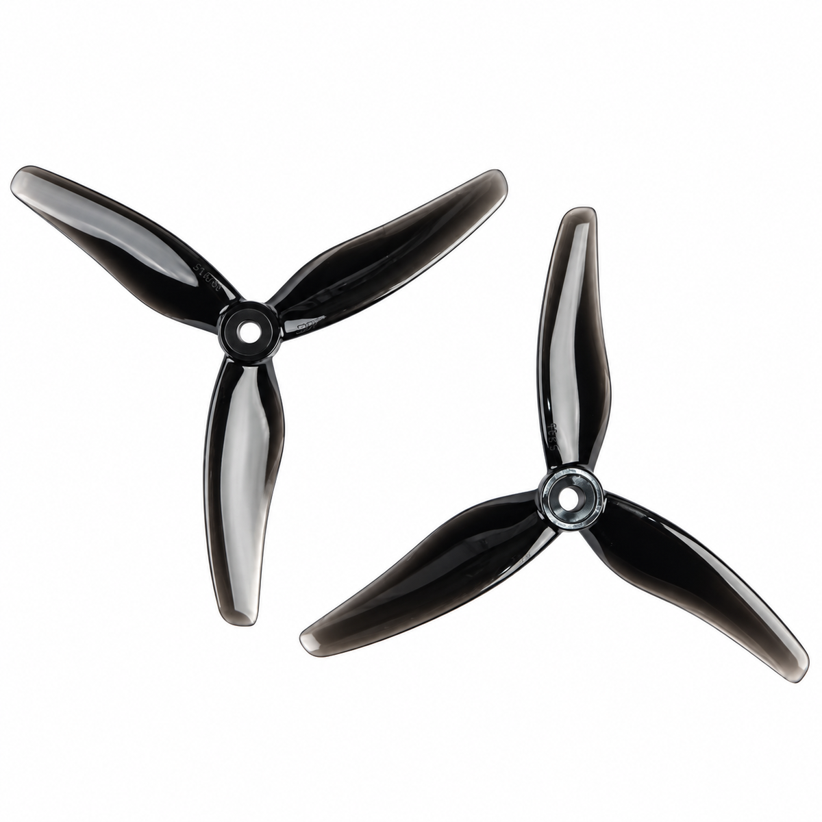 Gemfan 51433 Hurricane PC 3-Blade Freestyle Propeller for 5 Inch FPV Drone (2CW + 2CCW) - Clear Black