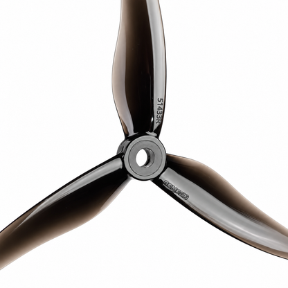 Gemfan 51433 Hurricane PC 3-Blade Freestyle Propeller for 5 Inch FPV Drone (2CW + 2CCW) - Clear Black
