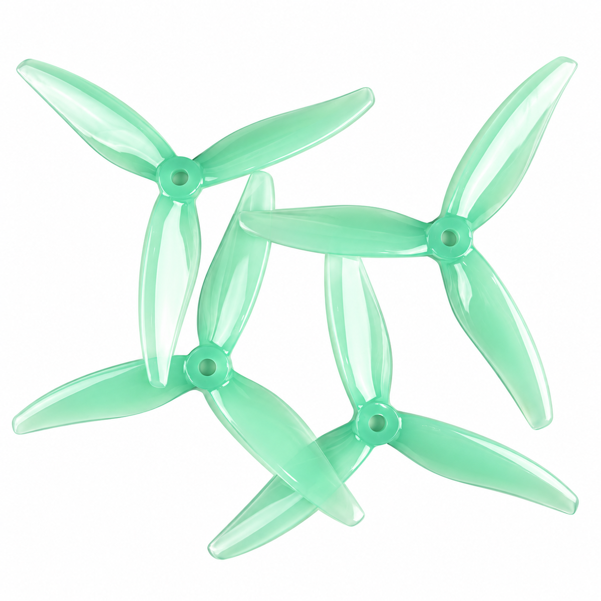 Gemfan 51366 MCK ReV3 PC 3-Blade Freestyle Propeller for 5 Inch FPV Drone (2CW + 2CCW) - Mint Green