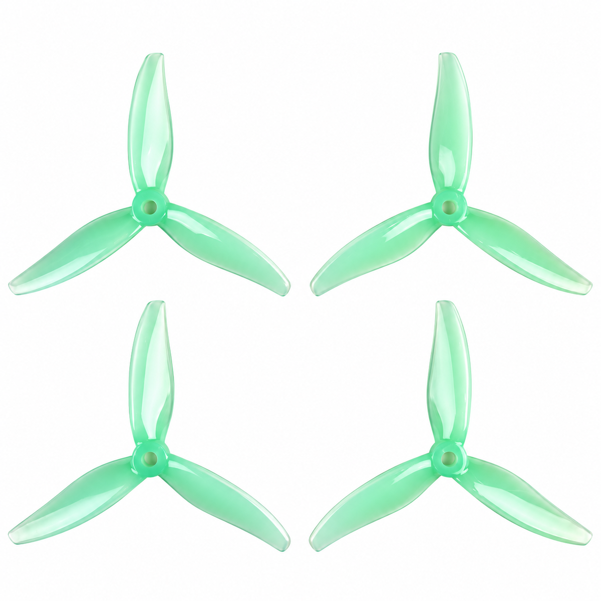 Gemfan 51366 MCK ReV3 PC 3-Blade Freestyle Propeller for 5 Inch FPV Drone (2CW + 2CCW) - Mint Green
