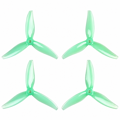 Gemfan 51366 MCK ReV3 PC 3-Blade Freestyle Propeller for 5 Inch FPV Drone (2CW + 2CCW) - Mint Green