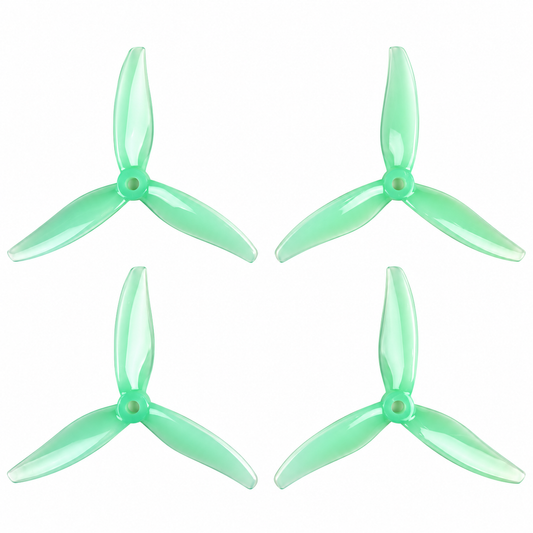 Gemfan 51366 MCK ReV3 PC 3-Blade Freestyle Propeller for 5 Inch FPV Drone (2CW + 2CCW) - Mint Green