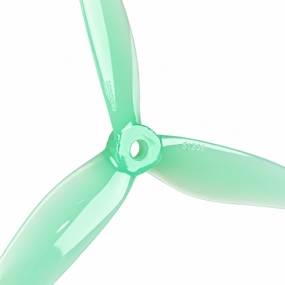 Gemfan 51366 MCK ReV3 PC 3-Blade Freestyle Propeller for 5 Inch FPV Drone (2CW + 2CCW) - Mint Green