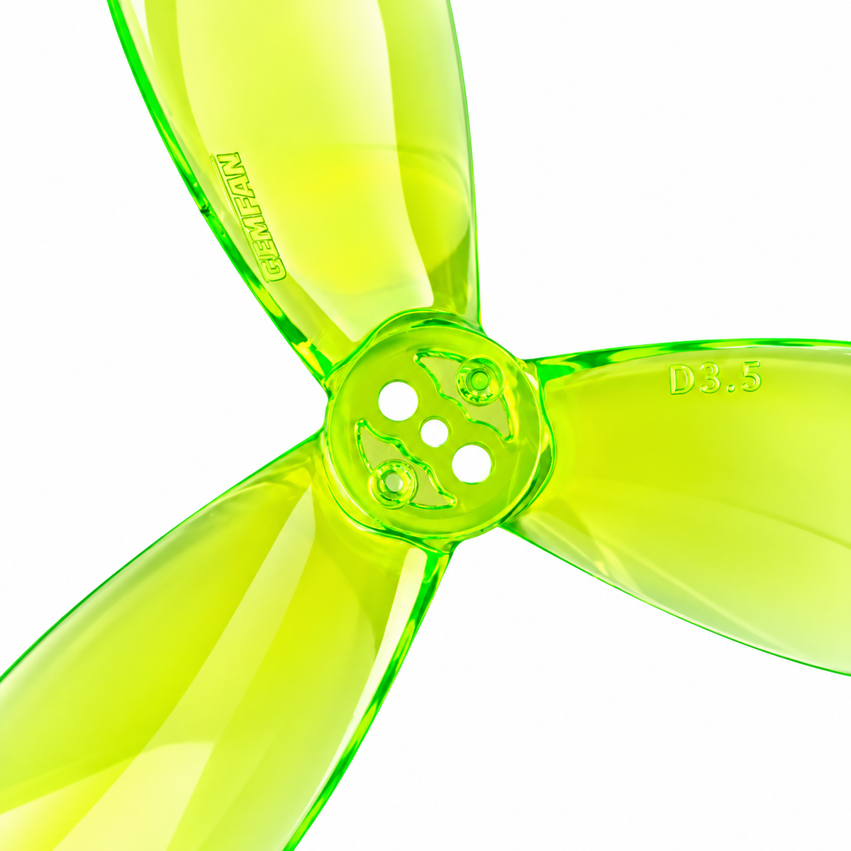 Gemfan D3.5 Ducted PC 3-Blade 1.5mm Cinewhoop Propeller for 3.5 Inch FPV Drone (2CW + 2CCW) - Werdna Green