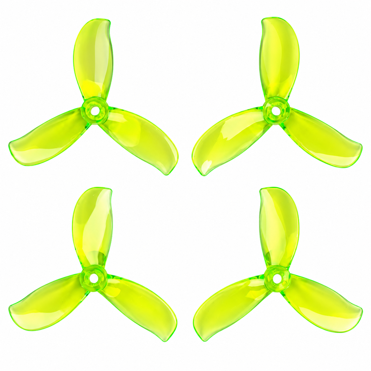 Gemfan D3.5 Ducted PC 3-Blade 1.5mm Cinewhoop Propeller for 3.5 Inch FPV Drone (2CW + 2CCW) - Werdna Green
