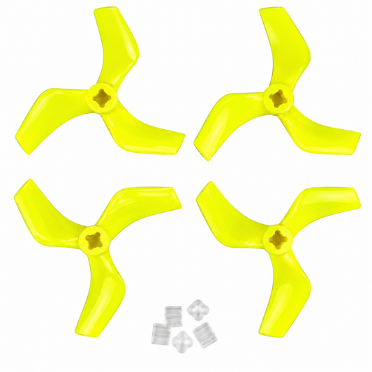 Gemfan D75 Ducted PC 3-Blade 1.5mm & M5 Cinewhoop Propeller for 3 Inch FPV Drone (2CW + 2CCW) - Yellow