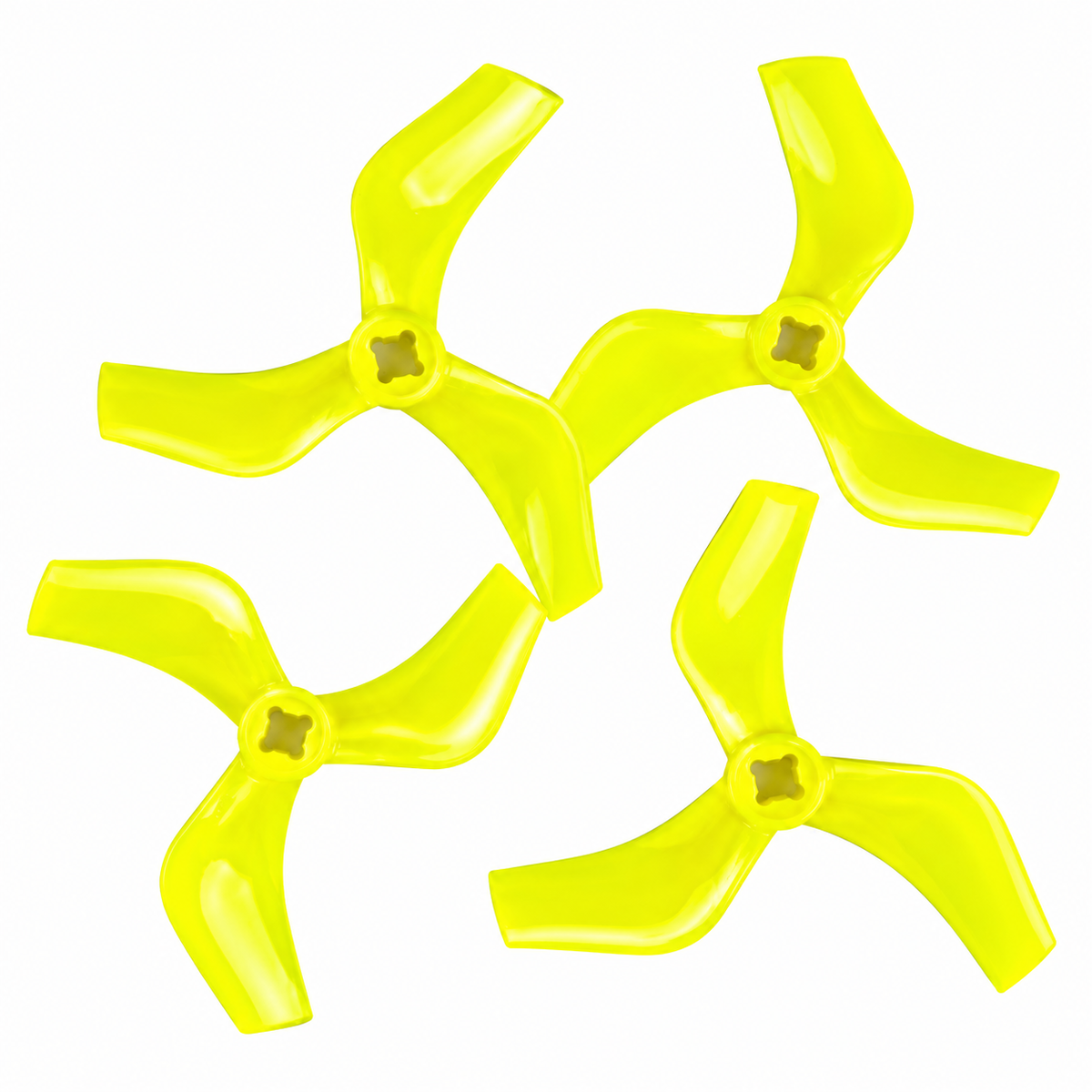 Gemfan D75 Ducted PC 3-Blade 1.5mm & M5 Cinewhoop Propeller for 3 Inch FPV Drone (2CW + 2CCW) - Yellow
