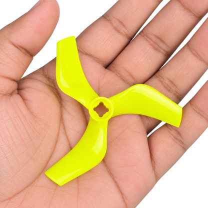 Gemfan D75 Ducted PC 3-Blade 1.5mm & M5 Cinewhoop Propeller for 3 Inch FPV Drone (2CW + 2CCW) - Yellow