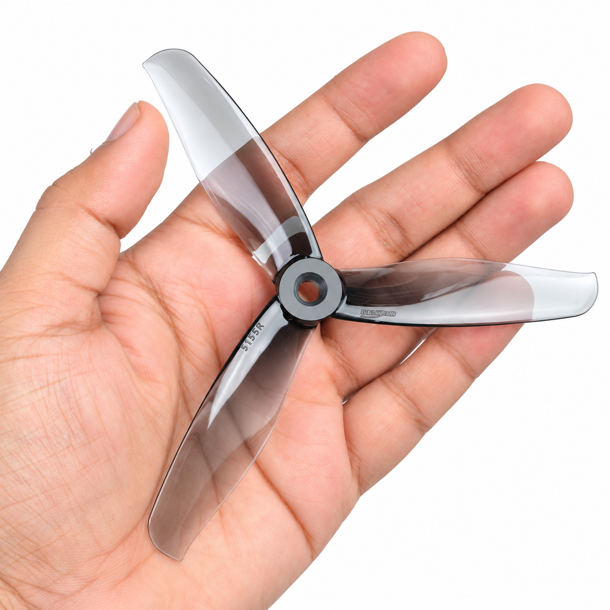 Gemfan 5155 PC 3-Blade Freestyle Propeller for 5 Inch FPV Drone (2CW + 2CCW) - Clear Gray
