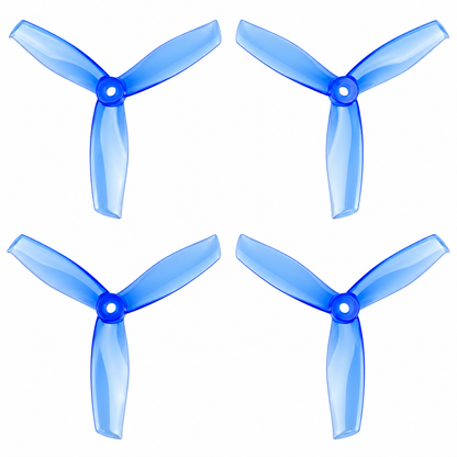 Gemfan 5055S Hulkie PC 3-Blade Freestyle Propeller for 5 Inch FPV Drone (2CW + 2CCW) -  Clear Blue
