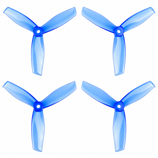 Gemfan 5055S Hulkie PC 3-Blade Freestyle Propeller for 5 Inch FPV Drone (2CW + 2CCW) -  Clear Blue