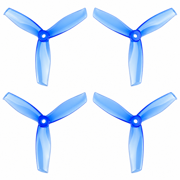 Gemfan 5055S Hulkie PC 3-Blade Freestyle Propeller for 5 Inch FPV Drone (2CW + 2CCW) -  Clear Blue